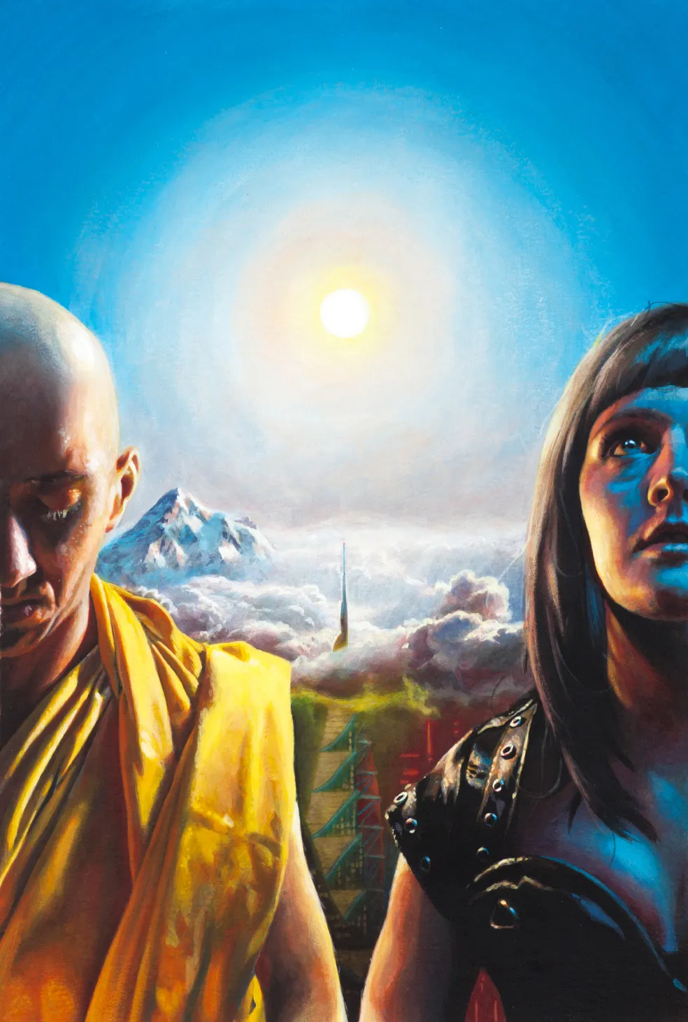 Buchcover von Hemispheres — Corpus Separatum: David und Selah vor einer von der Sonne durchleuchteten Bergkulisse.